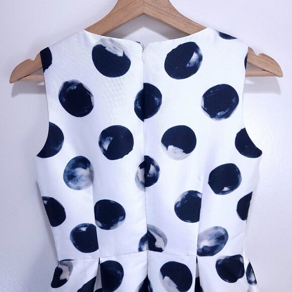 🌚The Moon NWOT Inky Polka Dot Moons Full Skirt Sleeveless Dress - Picture 8 of 11